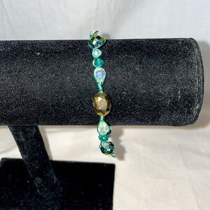 Beaded and wire bracelet